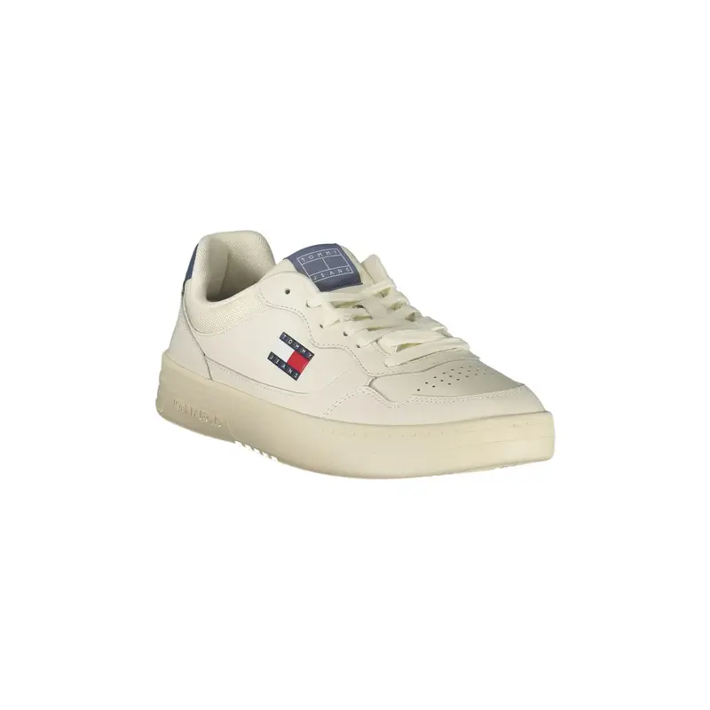 Sneakers Uomo Bianche con Lacci e Dettagli Blu Bianco miniatura 2