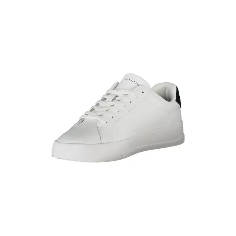 Sneakers Uomo Bianche con Lacci e Dettagli Blu Bianco miniatura 3