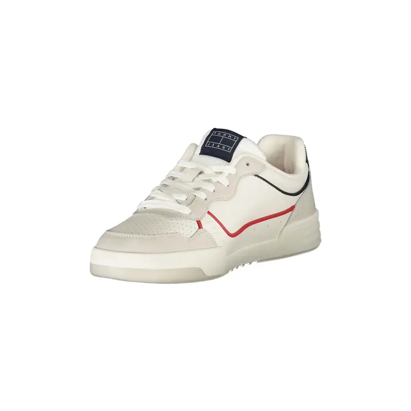 Sneakers Uomo Bianche con Lacci e Dettagli Rosso/Blu Bianco miniatura 3