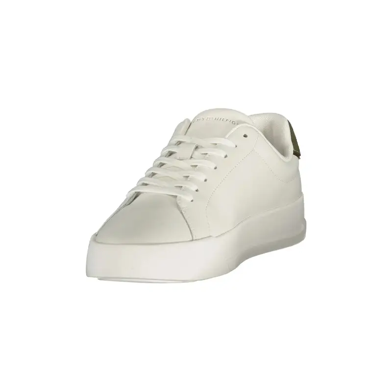 Sneakers Uomo Bianche con Lacci e Dettagli Verdi Bianco miniatura 3