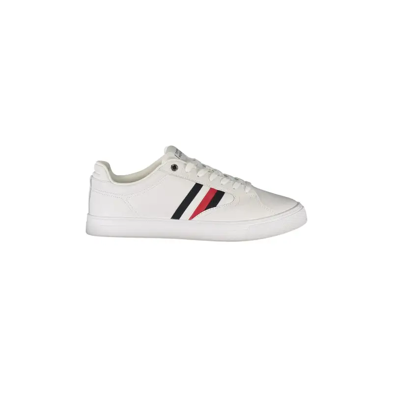 Sneakers Uomo Bianche con Lacci e Plantare Removibile Bianco