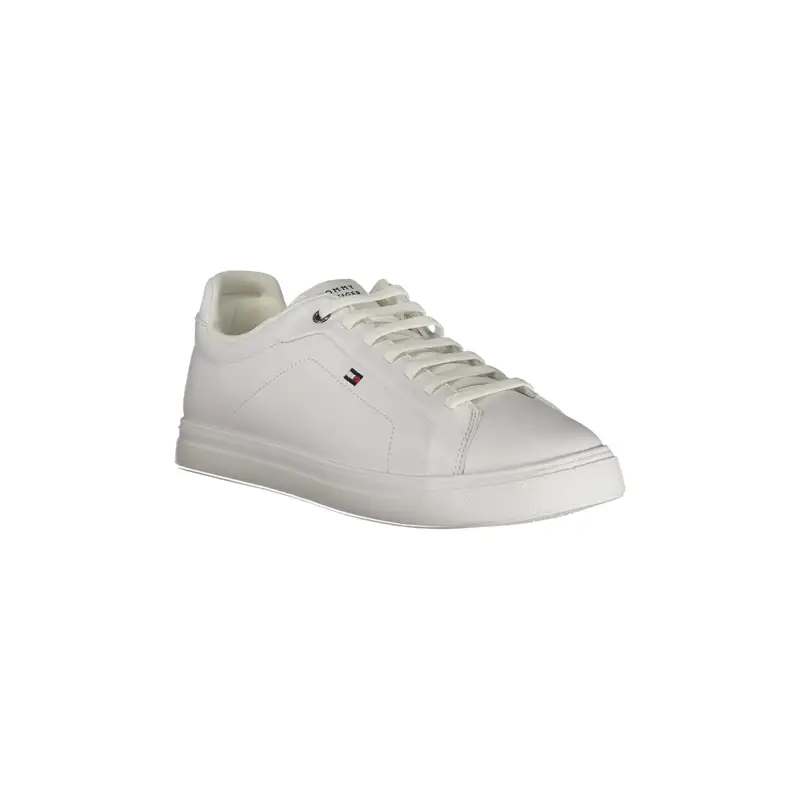 Sneakers Uomo Bianche con Logo Ricamato Bianco miniatura 2