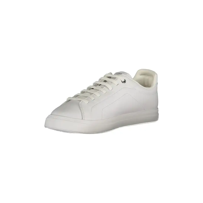 Sneakers Uomo Bianche con Logo Ricamato Bianco miniatura 3