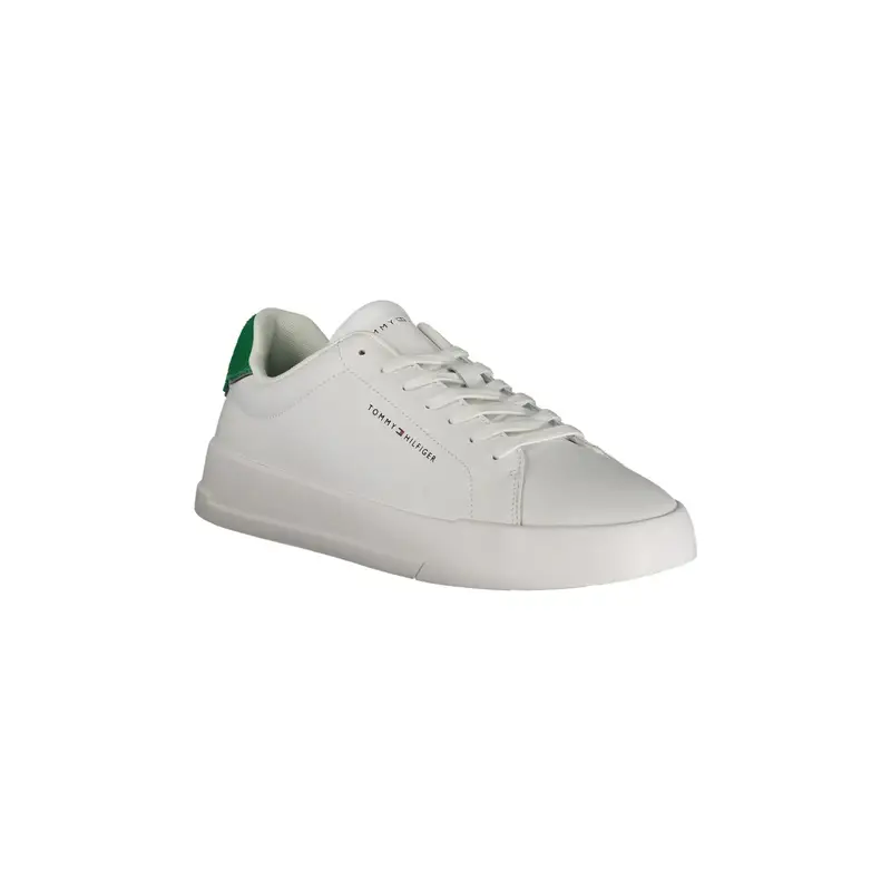 Sneakers Uomo Bianche Dettagli Verde Logo Bianco miniatura 2