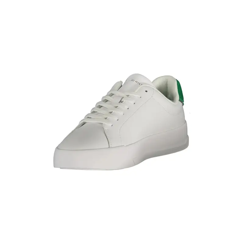 Sneakers Uomo Bianche Dettagli Verde Logo Bianco miniatura 3