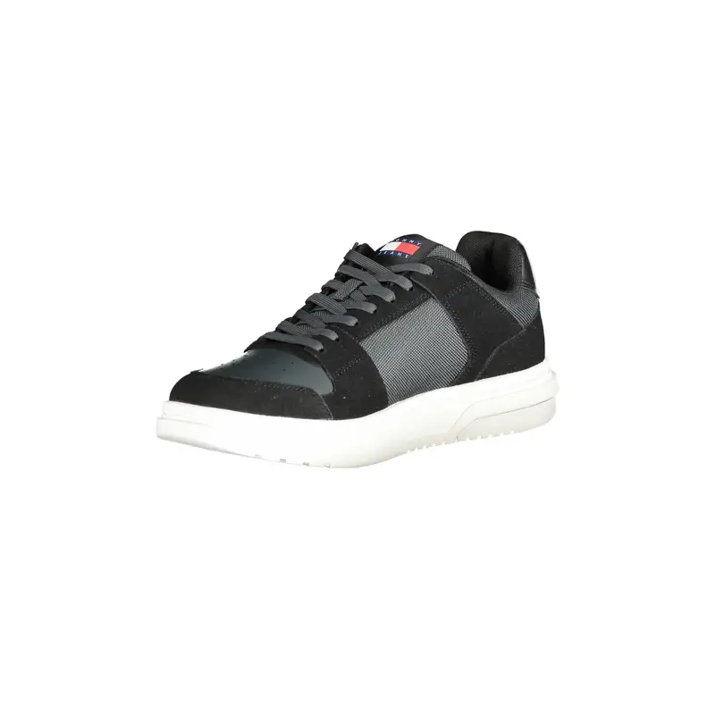 Sneakers Uomo Nere con Dettagli Fumo e Logo Nero miniatura 3