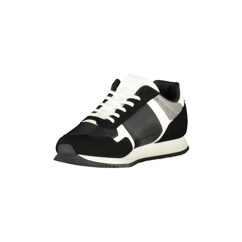 Sneakers Uomo Nere con Lacci e Dettagli a Contrasto Nero miniatura 3