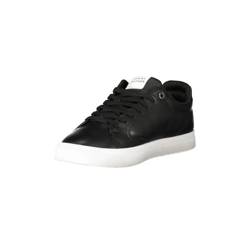 Sneakers Uomo Nere con Lacci e Dettagli a Contrasto Nero miniatura 3