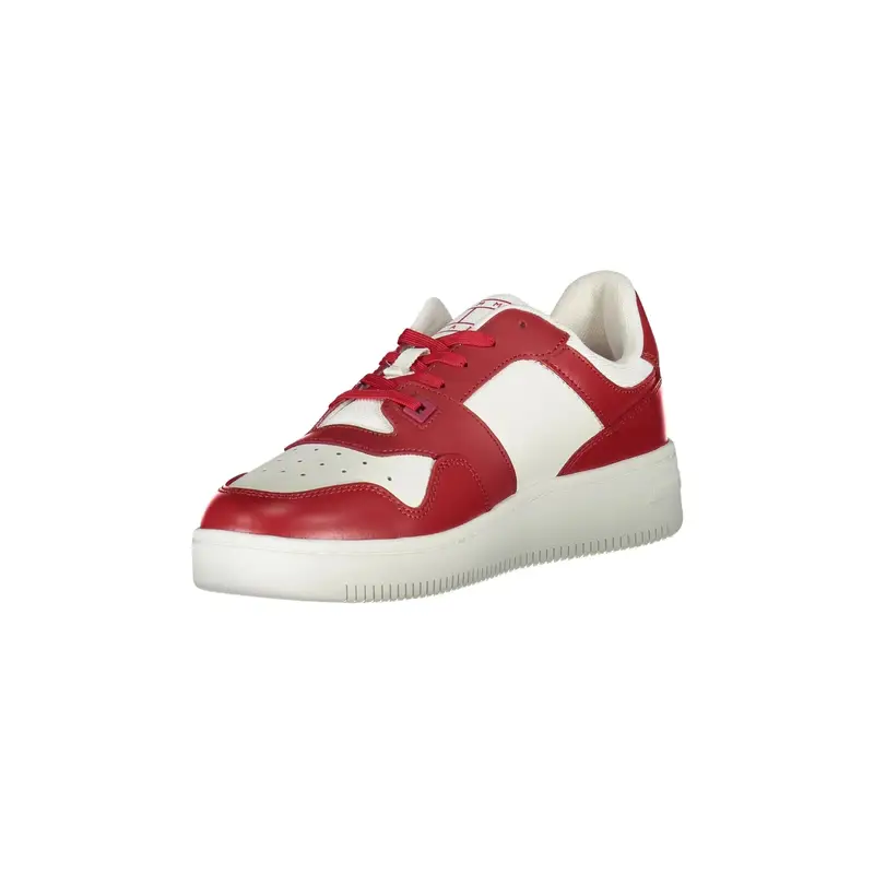 Tommy Hilfiger Sneakers Uomo Rosse con Stampa Logo miniatura 3
