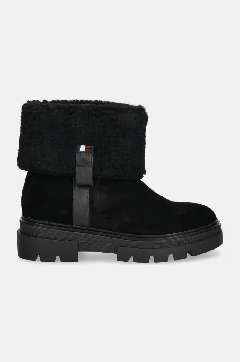stivaletti alla caviglia in camoscio FAUX FUR SUEDE ROLL-DOWN BOOT Nero miniatura 2