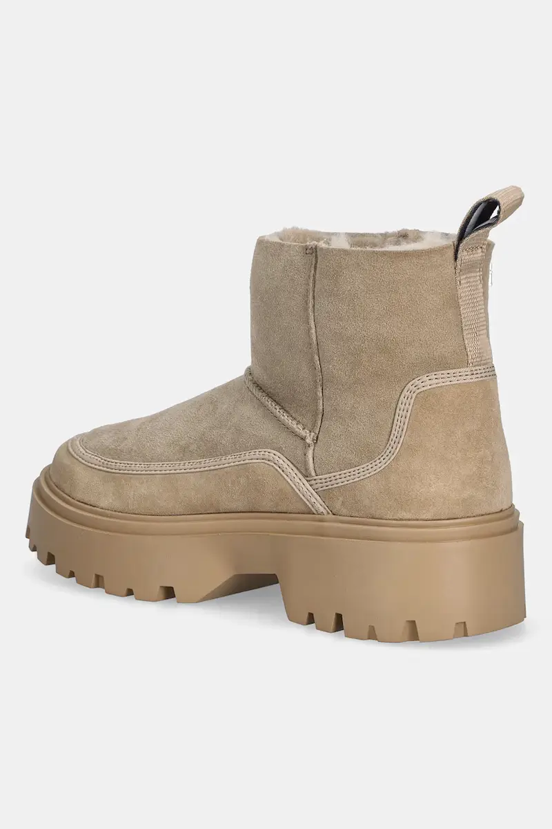 stivaletti alla caviglia in camoscio REAL SHEARLING PULLON donna colore beige FW0FW08997 miniatura 3