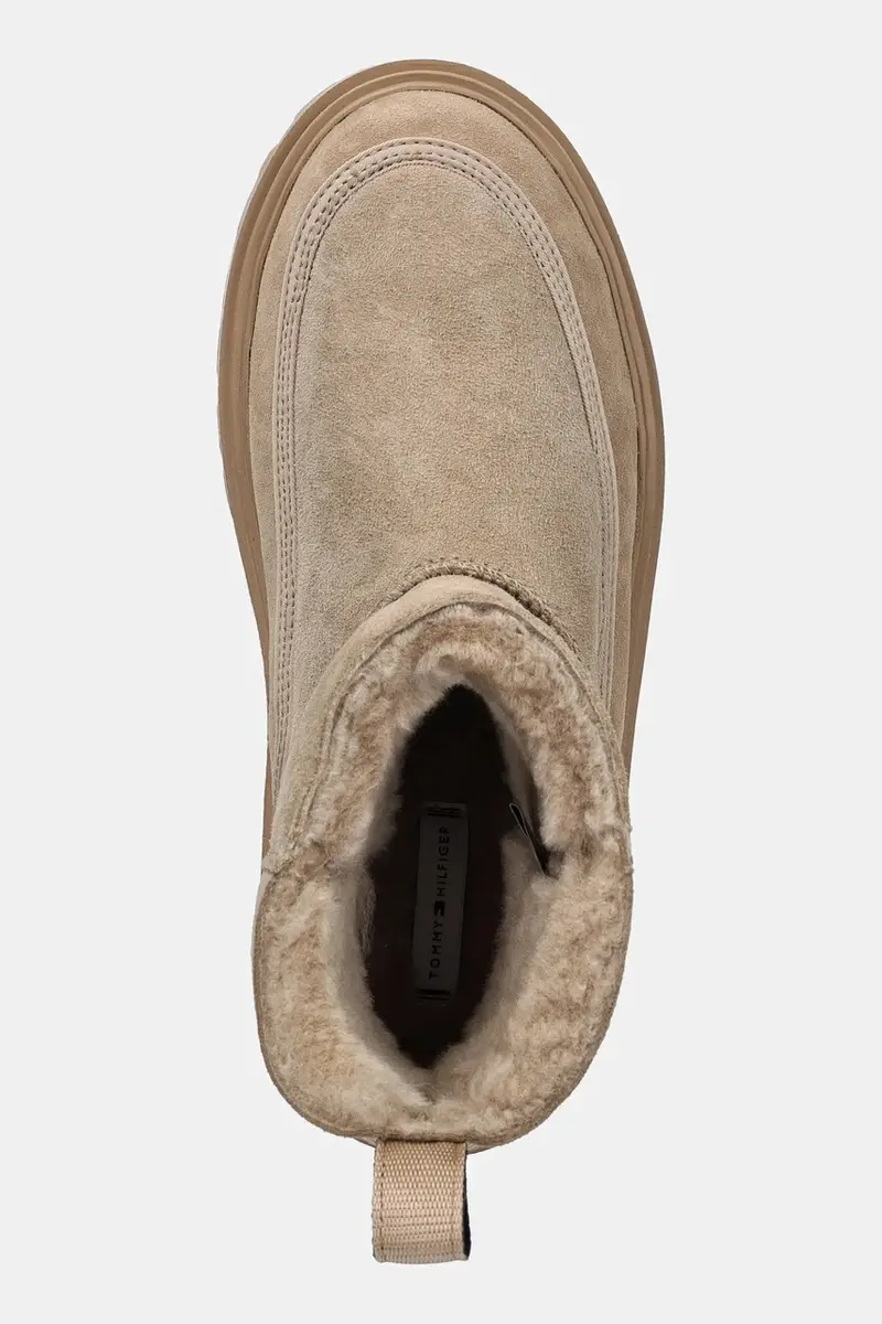 stivaletti alla caviglia in camoscio REAL SHEARLING PULLON donna colore beige FW0FW08997 miniatura 4