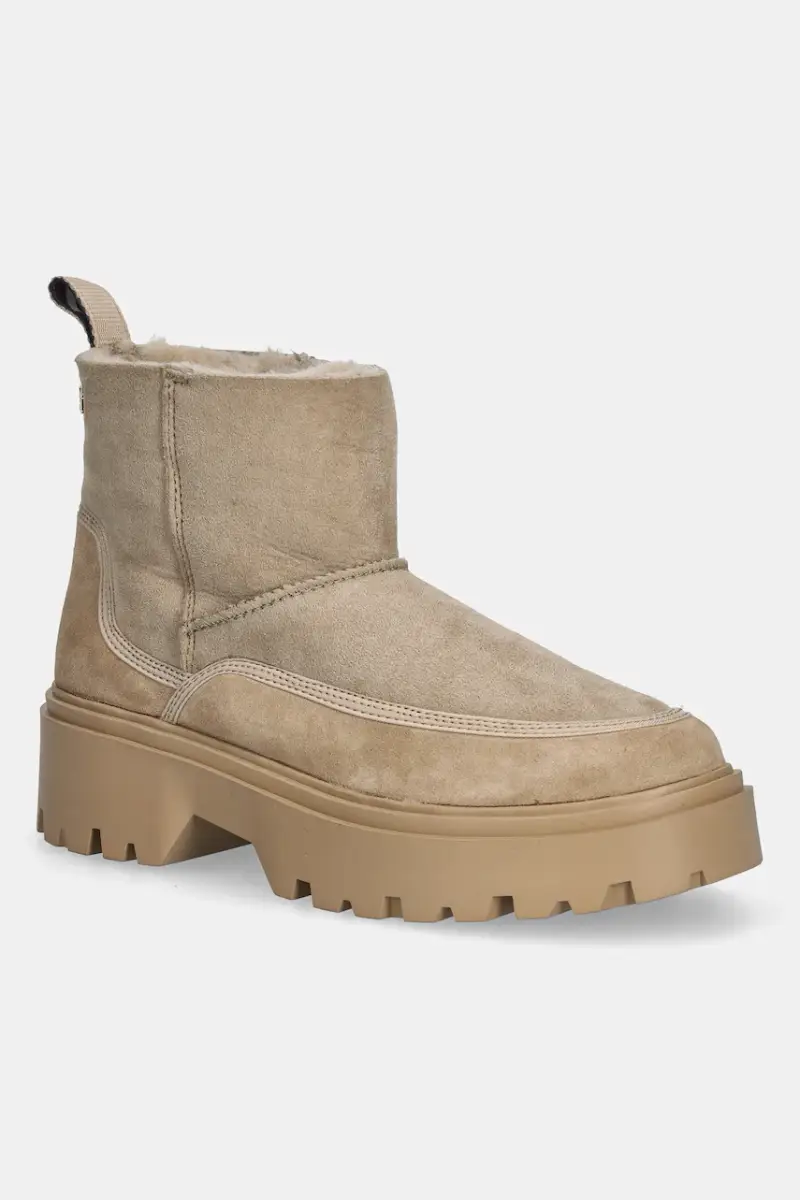 stivaletti alla caviglia in camoscio REAL SHEARLING PULLON donna colore beige FW0FW08997