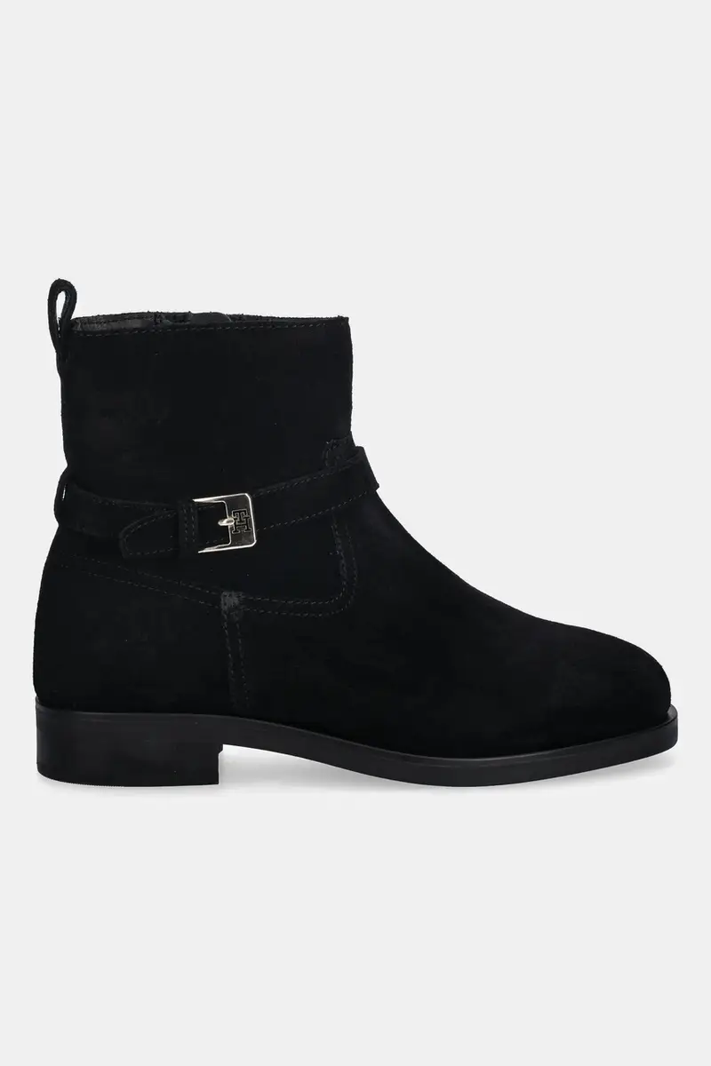 stivaletti alla caviglia in camoscio TH BUCKLE RIDING SUEDE BOOTIE donna colore nero FW0FW09047 miniatura 2