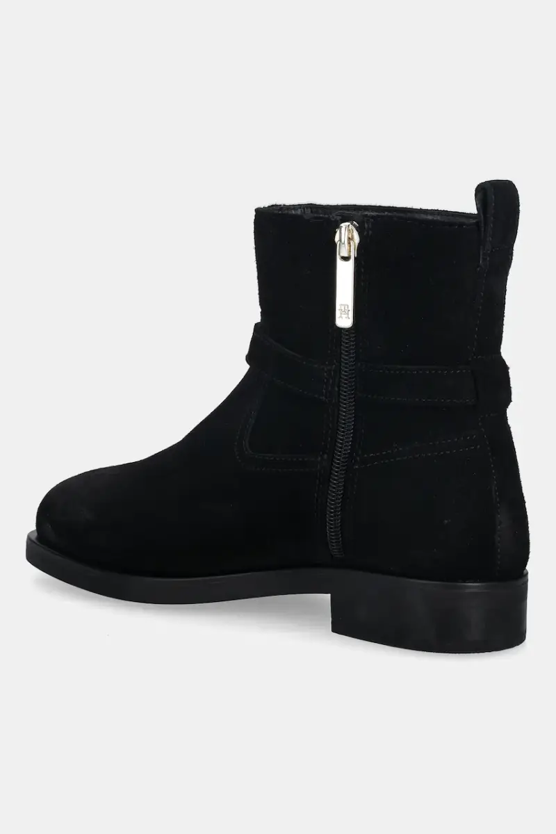 stivaletti alla caviglia in camoscio TH BUCKLE RIDING SUEDE BOOTIE donna colore nero FW0FW09047 miniatura 3