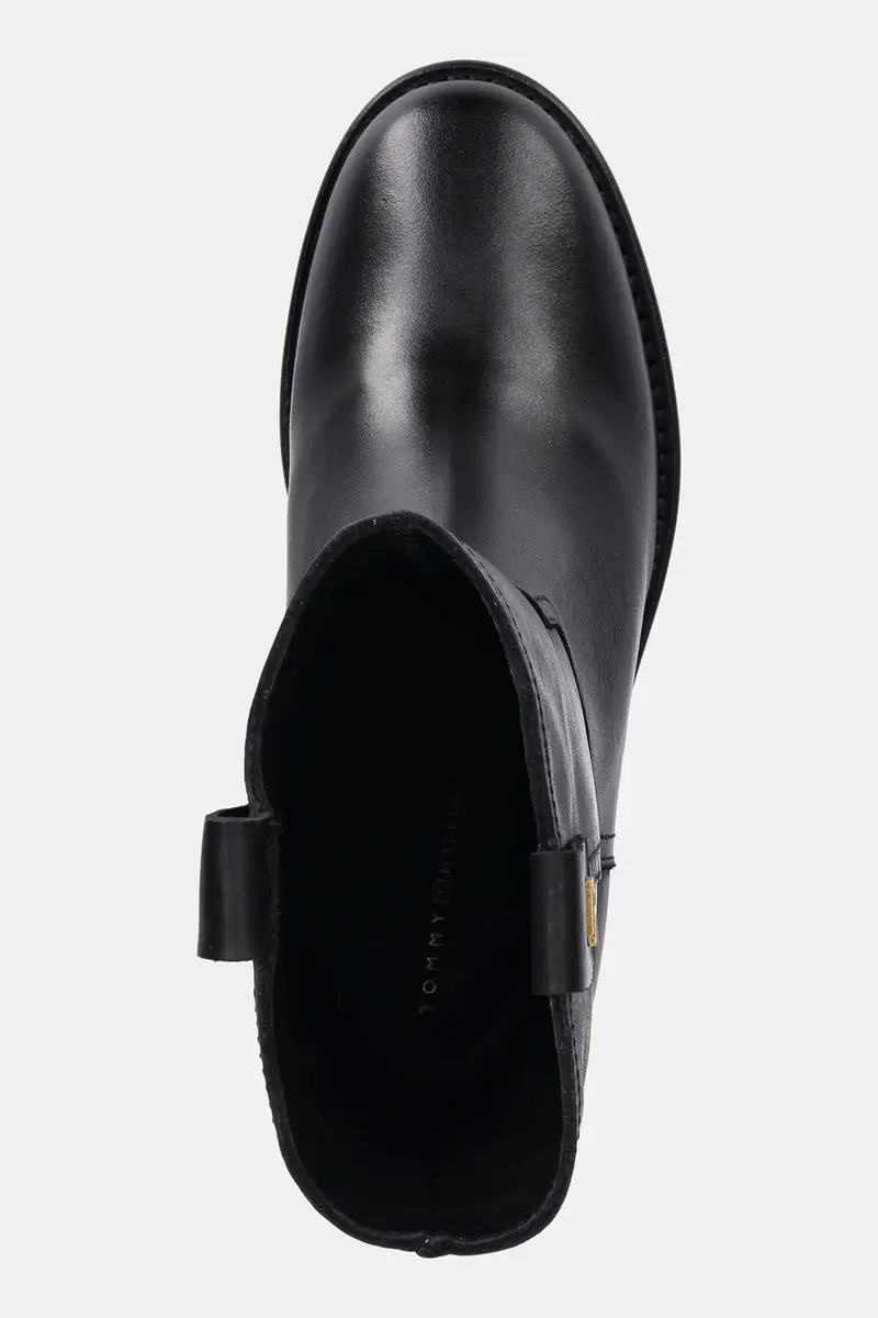 stivaletti alla caviglia in pelle RIDING LTHR MID BOOT BLOCK HEEL donna colore nero FW0FW08776 miniatura 4