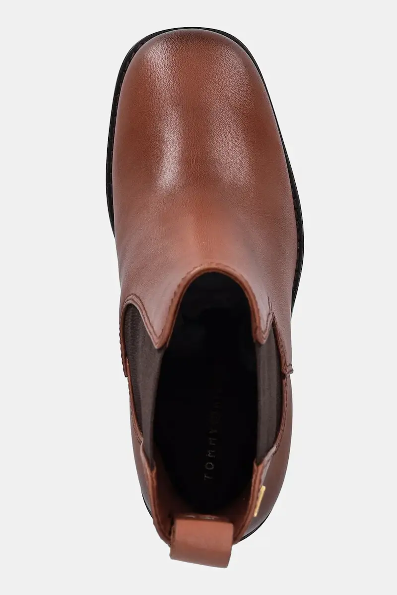 stivaletti alla caviglia in pelle SQUARE TOE CHELSEA HIGH BLOCK HL donna colore marrone FW0FW08844 miniatura 4