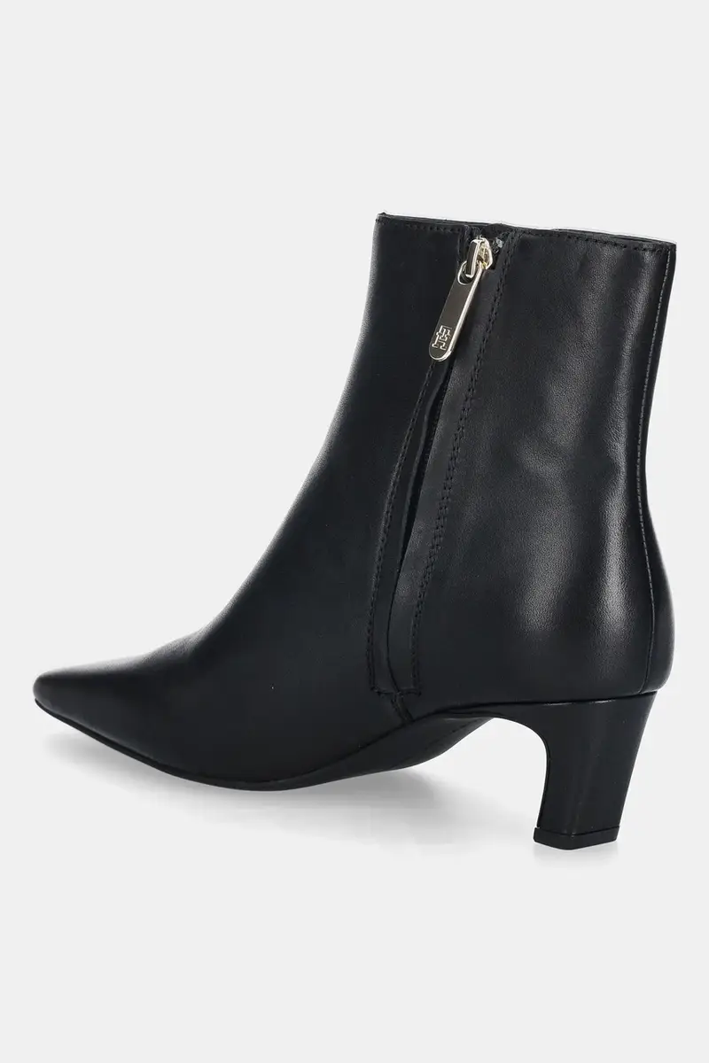 stivaletti alla caviglia in pelle SQUARE TOE KITTEN BOOTIE donna colore nero FW0FW08768 miniatura 3