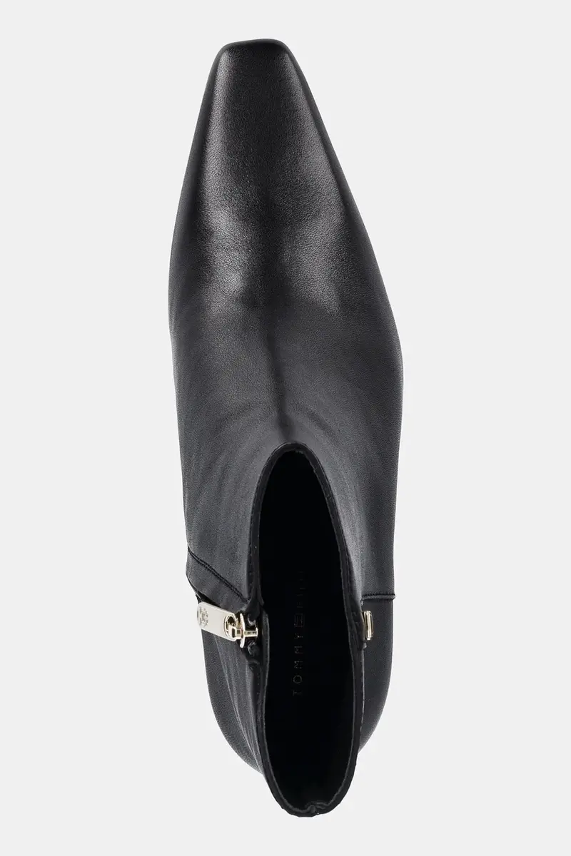 stivaletti alla caviglia in pelle SQUARE TOE KITTEN BOOTIE donna colore nero FW0FW08768 miniatura 4