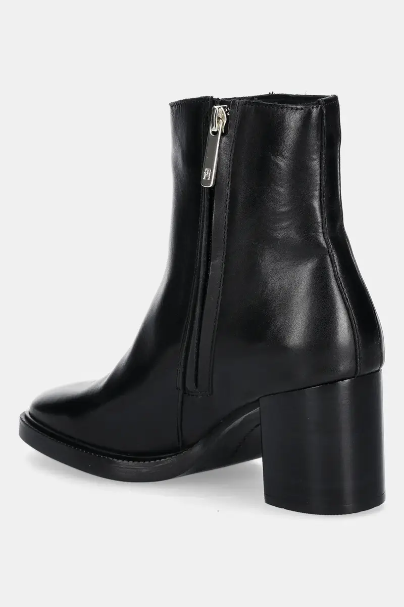 stivaletti alla caviglia in pelle STACKED HEEL LEATHER ANKLE BOOT donna colore nero FW0FW08864 miniatura 3
