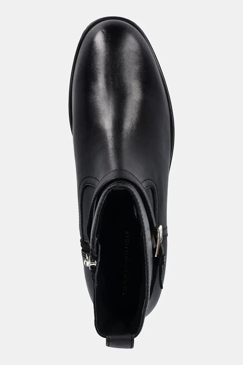 stivaletti alla caviglia in pelle TH BUCKLE RIDING LEATHER BOOTIE donna colore nero FW0FW08781 miniatura 4