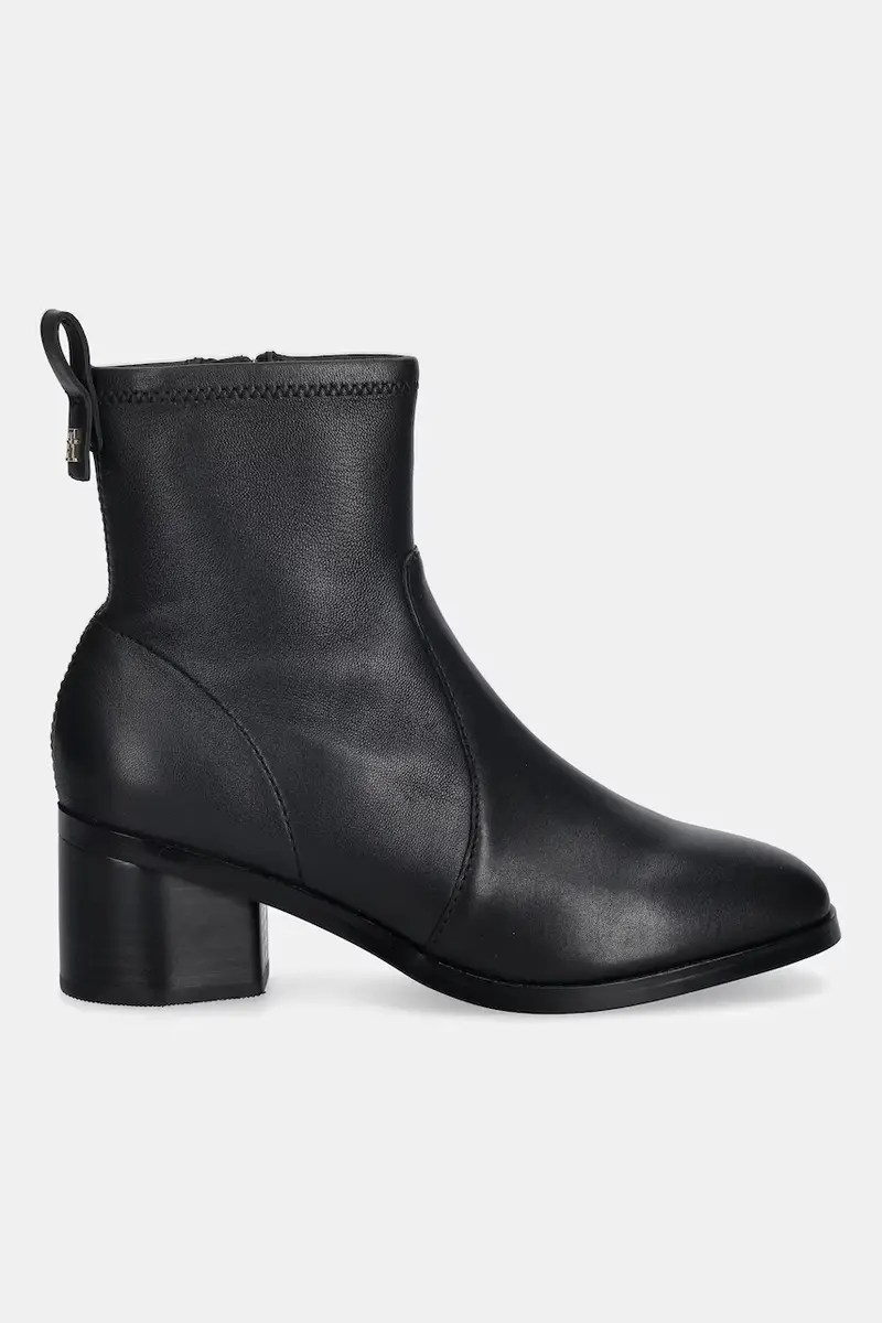 stivaletti alla caviglia in pelle TH STRETCH LEATHER BOOTIE donna colore nero FW0FW08860 miniatura 2