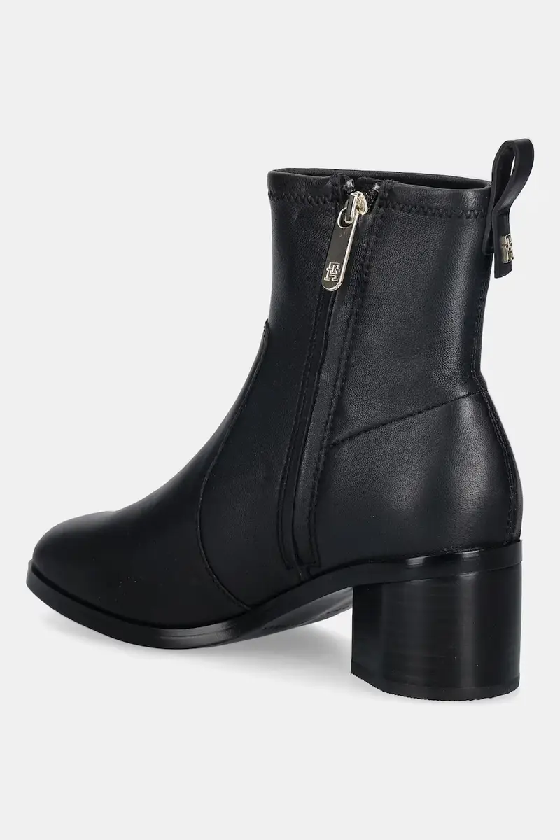 stivaletti alla caviglia in pelle TH STRETCH LEATHER BOOTIE donna colore nero FW0FW08860 miniatura 3