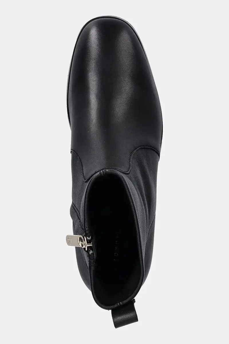 stivaletti alla caviglia in pelle TH STRETCH LEATHER BOOTIE donna colore nero FW0FW08860 miniatura 4