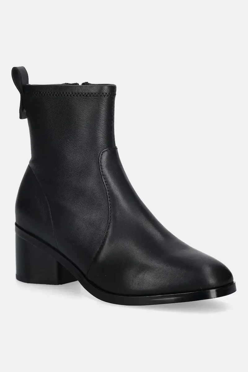 stivaletti alla caviglia in pelle TH STRETCH LEATHER BOOTIE donna colore nero FW0FW08860