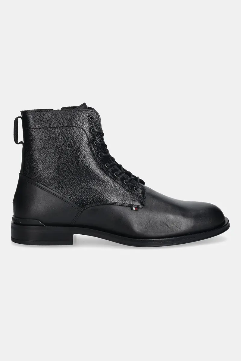 stivaletti brogue in pelle CORPORATE HILFIGER LTH ZIP BOOT uomo colore nero FM0FM05577 miniatura 2