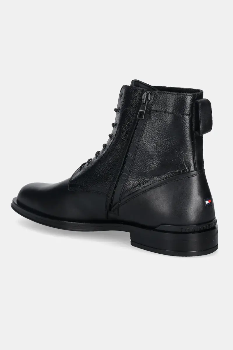 stivaletti brogue in pelle CORPORATE HILFIGER LTH ZIP BOOT uomo colore nero FM0FM05577 miniatura 3