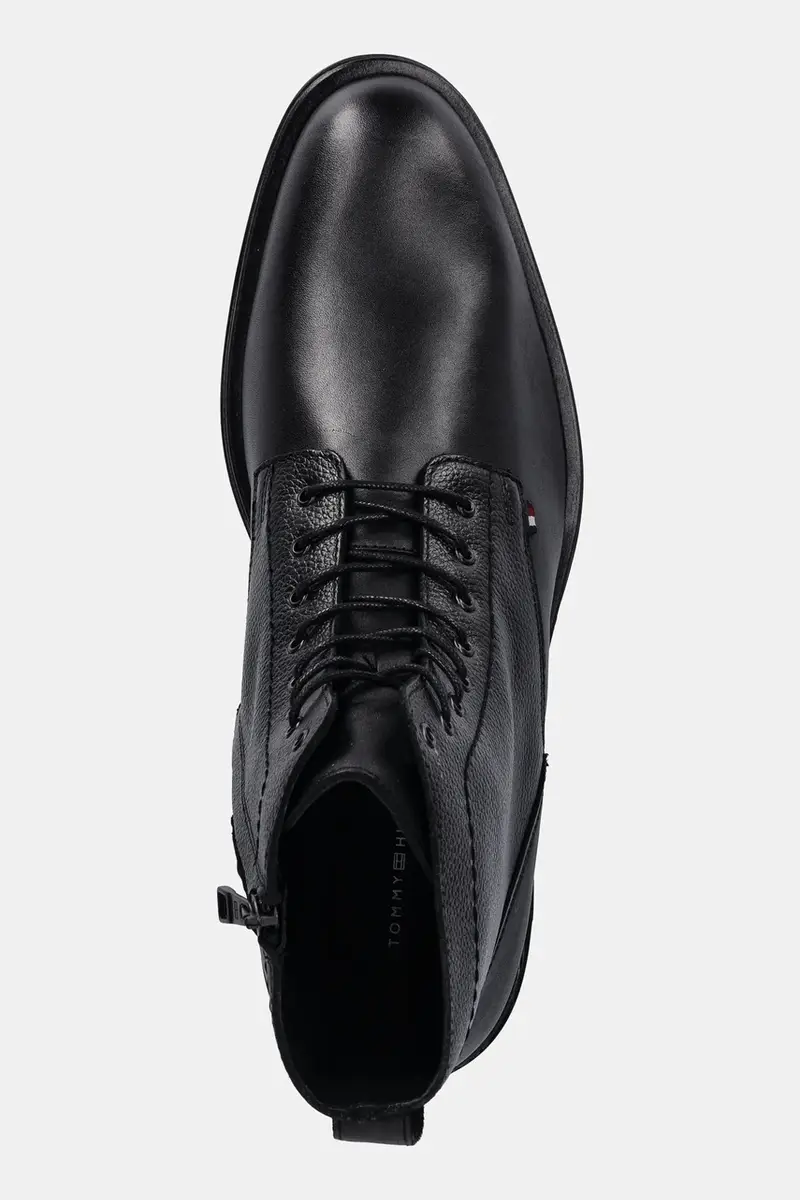 stivaletti brogue in pelle CORPORATE HILFIGER LTH ZIP BOOT uomo colore nero FM0FM05577 miniatura 4