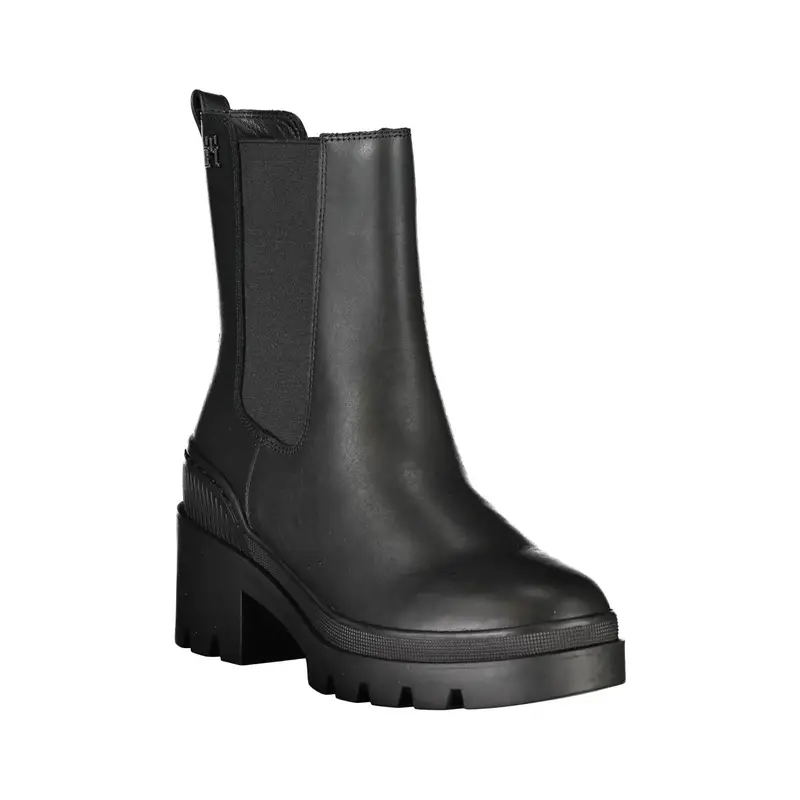 Stivaletti Pelle Donna Nero Logo miniatura 2