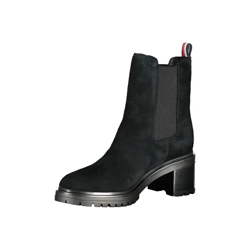 Stivaletti Pelle Donna Nero Stampa Logo miniatura 3