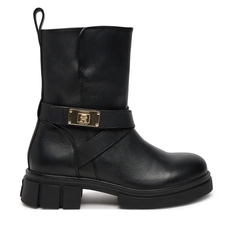 Stivaletti Tommy Hilfiger Biker Leather FW0FW08313 Nero