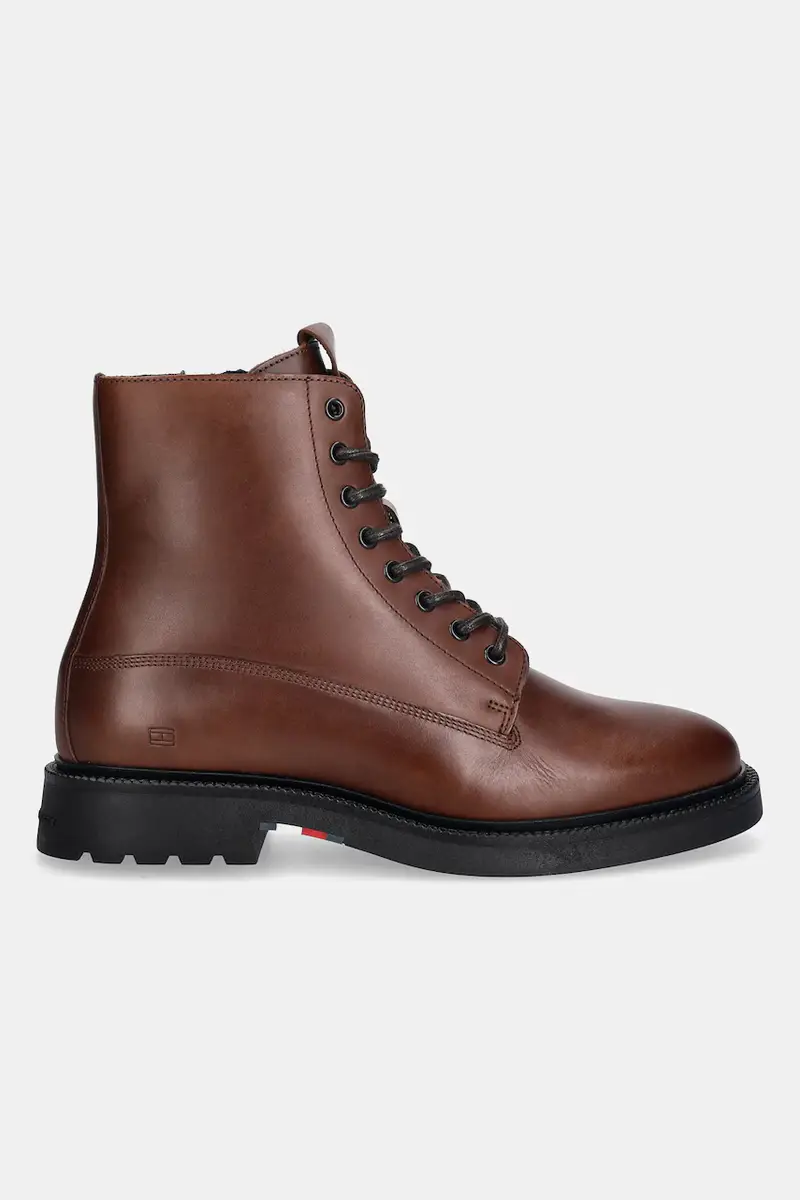 stivali alti in pelle HILFIGER COMFORT LWT LTH BOOT colore marrone FM0FM05593 miniatura 2