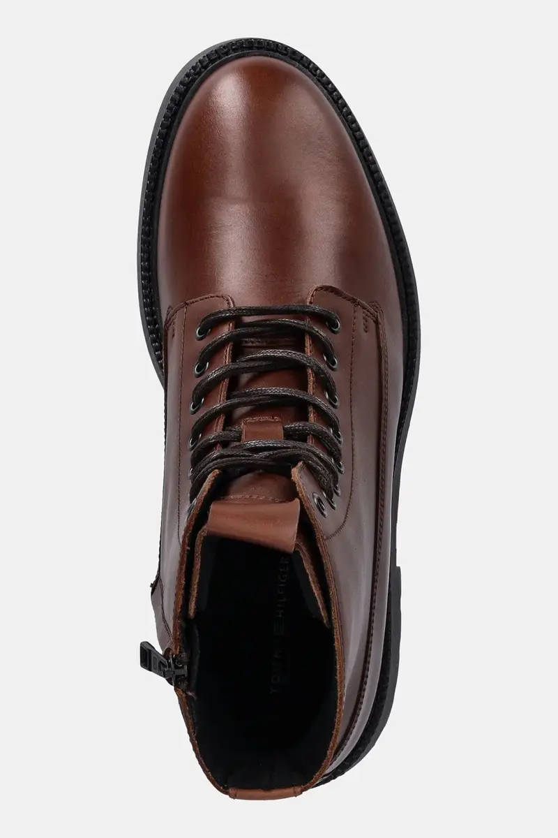 stivali alti in pelle HILFIGER COMFORT LWT LTH BOOT colore marrone FM0FM05593 miniatura 4