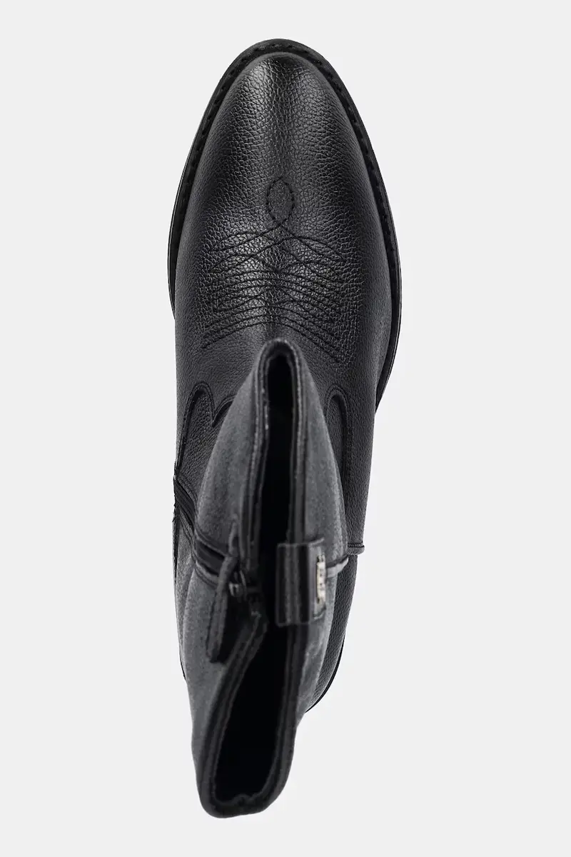 stivali da cowboy in pelle bambino/a colore nero T3A6-34040 miniatura 4