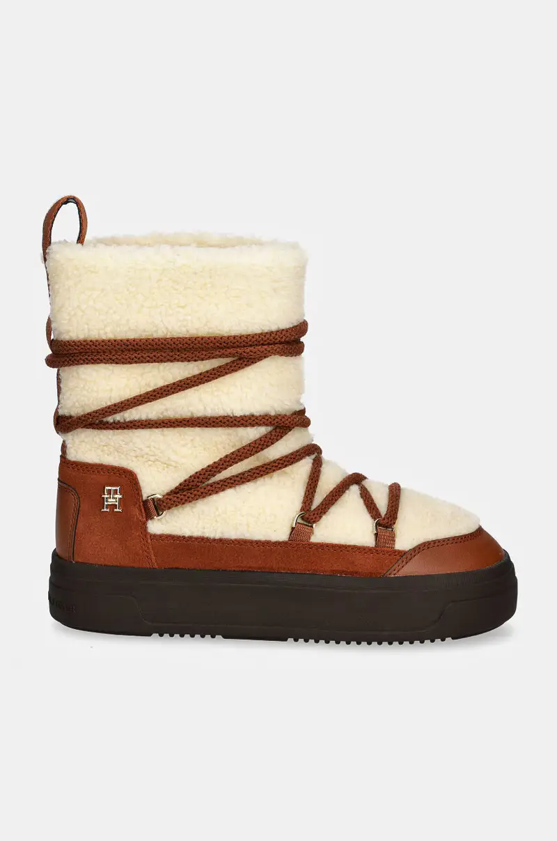 stivali da neve LACE-UP FAUX SHEARLING SNOWBOOT colore marrone FW0FW08252 miniatura 2