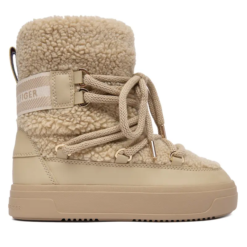 Stivali da neve Tommy Hilfiger Faux Shearling Snowboot FW0FW08788 Écru Écru
