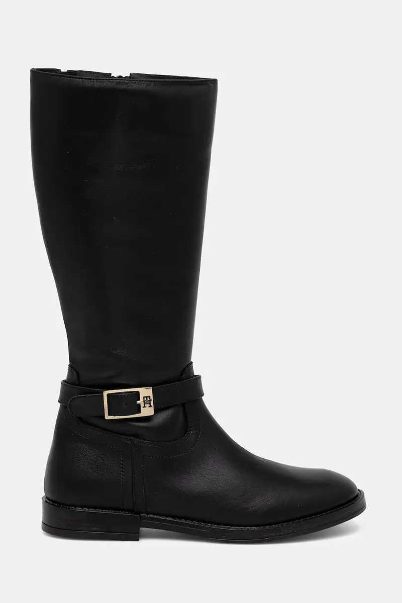 stivali in pelle bambino/a colore nero T4A6-34037 miniatura 2