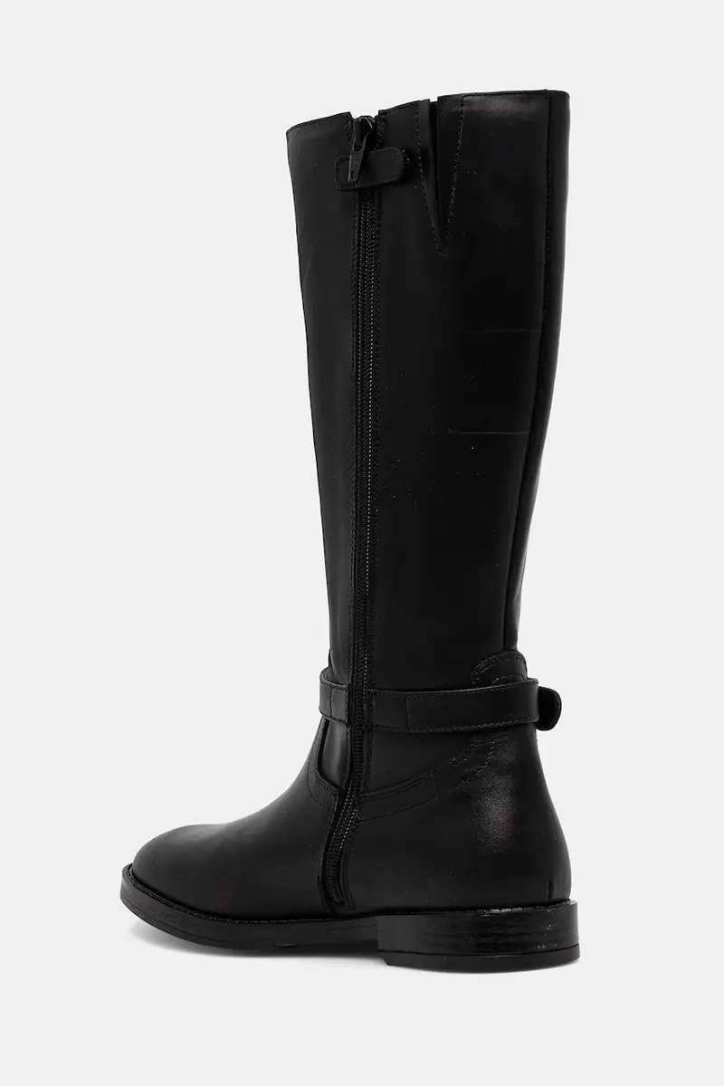 stivali in pelle bambino/a colore nero T4A6-34037 miniatura 3