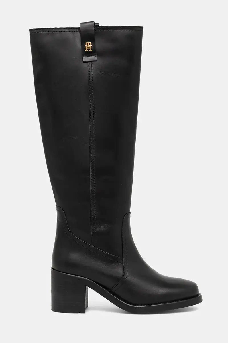 stivali in pelle RIDING LTHR LONG BOOT BLOCK HEEL donna colore nero FW0FW08777 miniatura 2