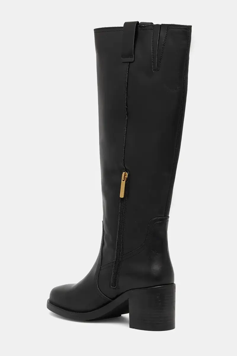 stivali in pelle RIDING LTHR LONG BOOT BLOCK HEEL donna colore nero FW0FW08777 miniatura 3