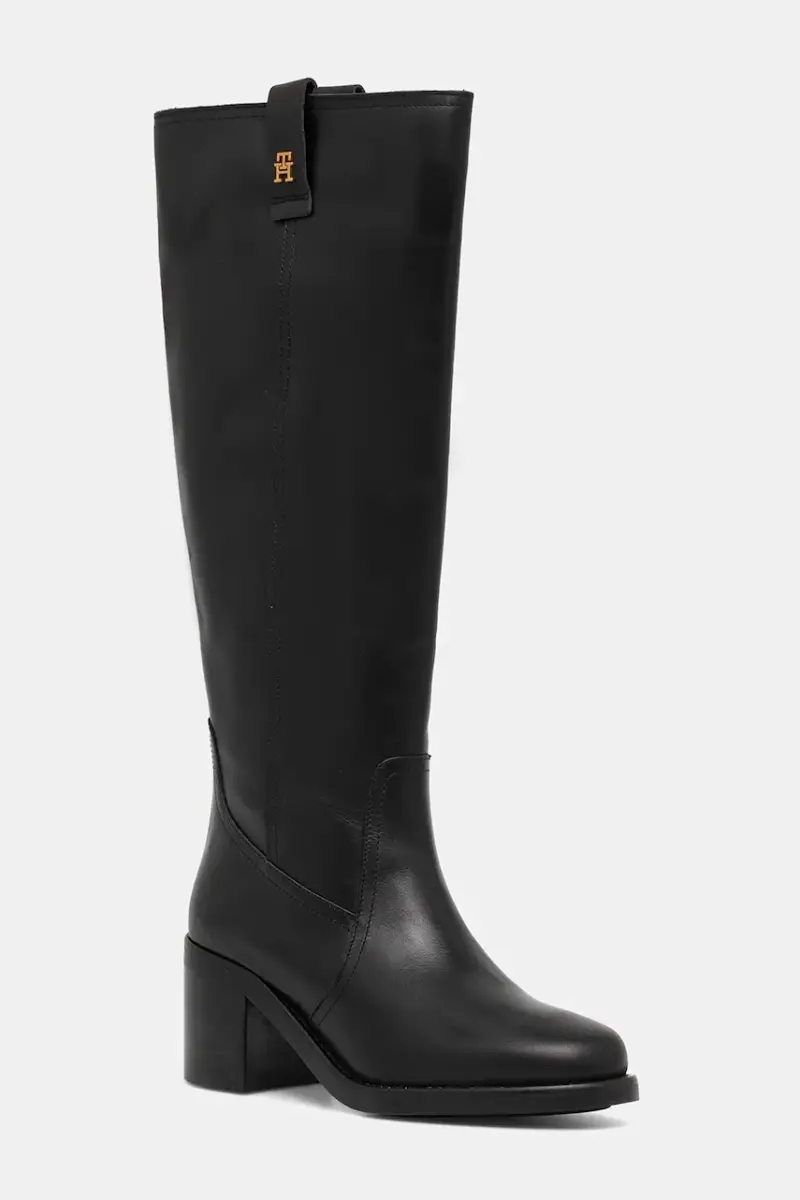 stivali in pelle RIDING LTHR LONG BOOT BLOCK HEEL donna colore nero FW0FW08777