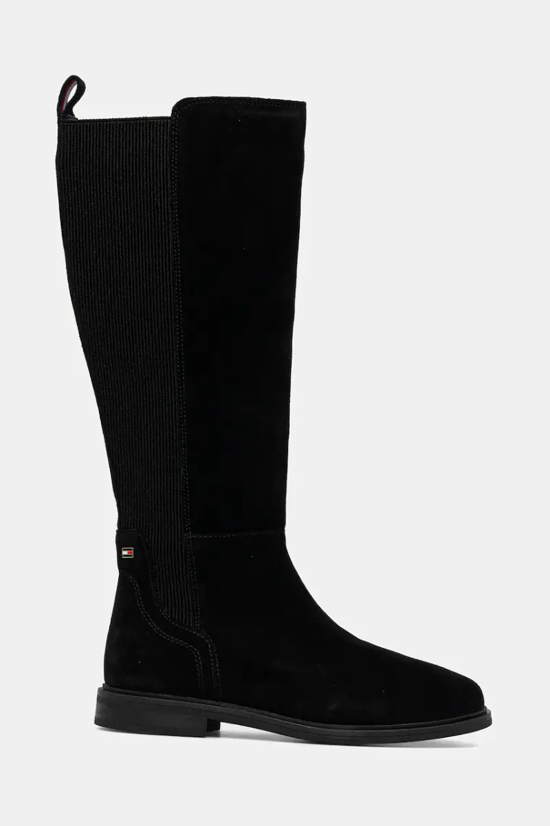 stivali in pelle scamosciata FLAG SUEDE LONG BOOT donna colore nero FW0FW08779 miniatura 2