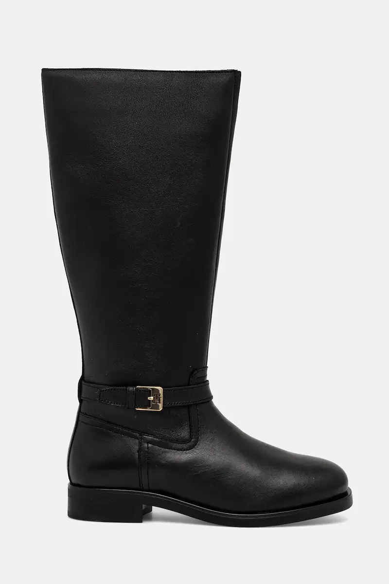 stivali in pelle TH BUCKLE RIDING LTHR LONG BOOT donna colore nero FW0FW08873 miniatura 2