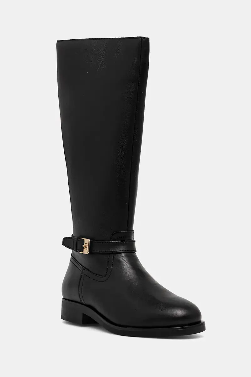 stivali in pelle TH BUCKLE RIDING LTHR LONG BOOT donna colore nero FW0FW08873