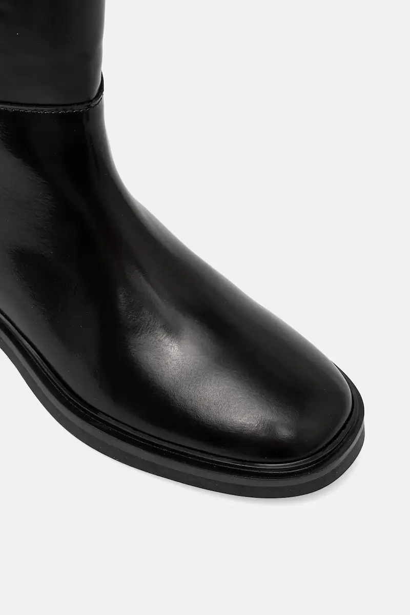 stivali in pelle TH MINIMAL ABRASIVATO LONG BOOT donna colore nero FW0FW08979 miniatura 4