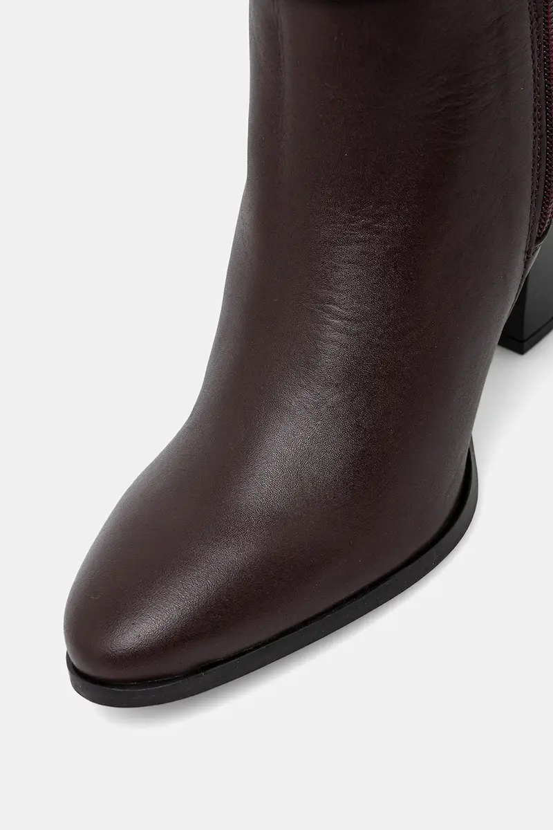 stivali in pelle TH T-STRAP LTHR POINTY LONG BOOT donna colore marrone FW0FW08982 miniatura 4